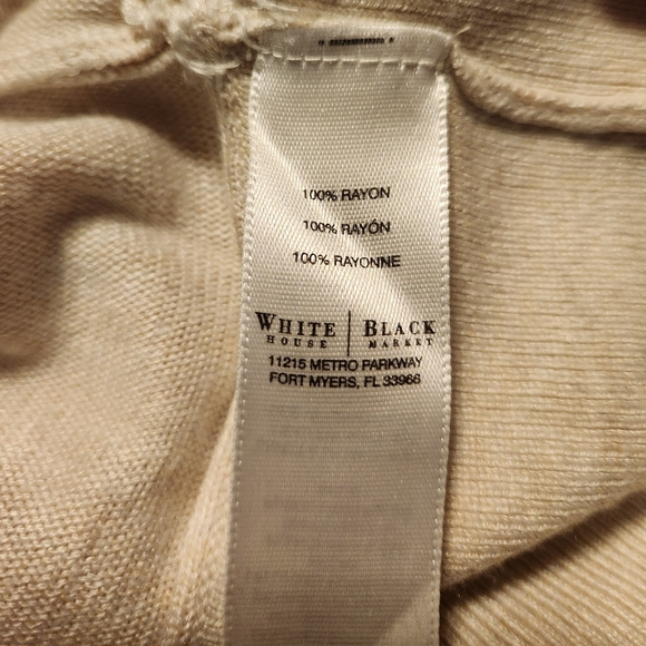 WHBM 3/4 Sleeve Double V Neck Blouse - Picture 8 of 10